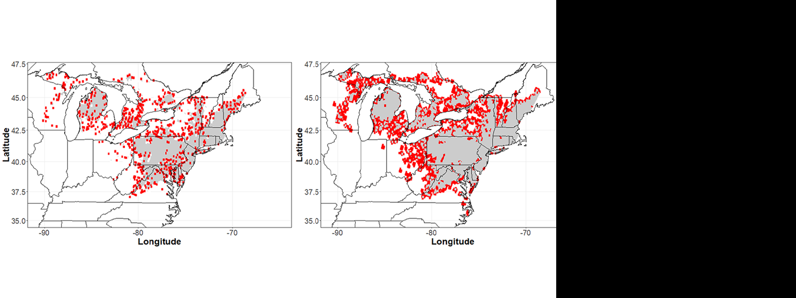 Defoliation from invasive moth figures
