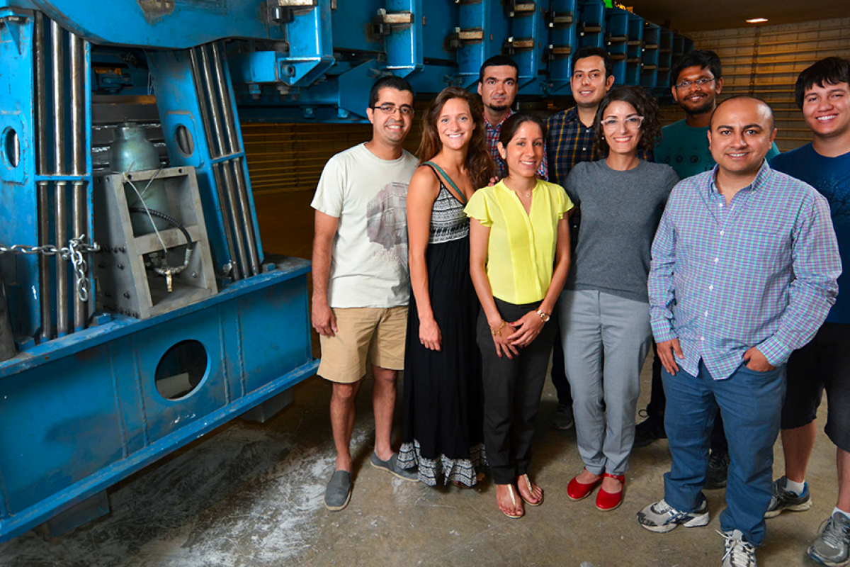 Students and instructors in a CEAE lab