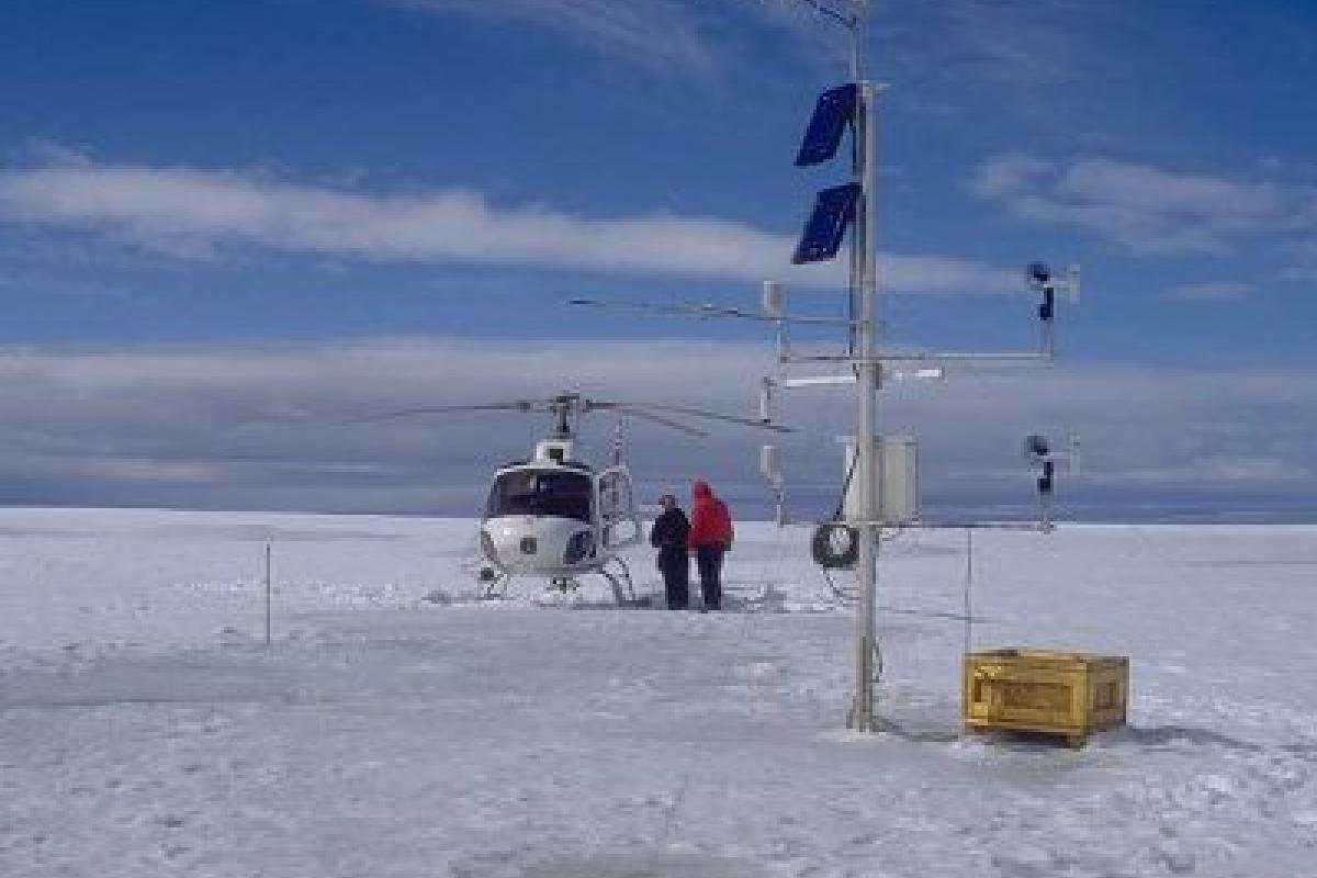 Helicopter at arctic research station