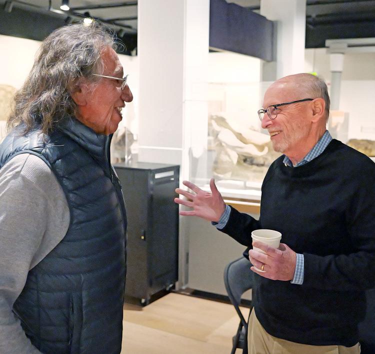 Russ Moore talking with a Lakota Elder