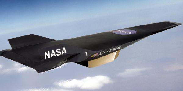 Artist's depiction of NASA's X-43A aircraft.