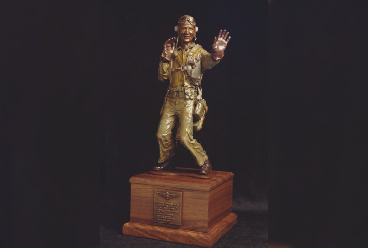 Hunter's first bronze sculpture of a Marine Corps soldier.