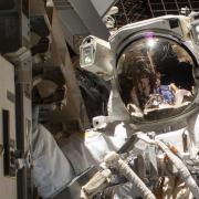 An astronaut on a spacewalk.