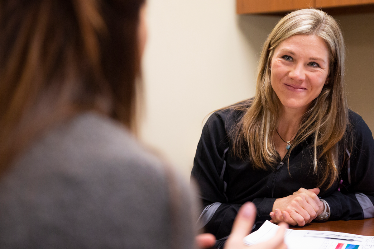 career advisor meeting with alum