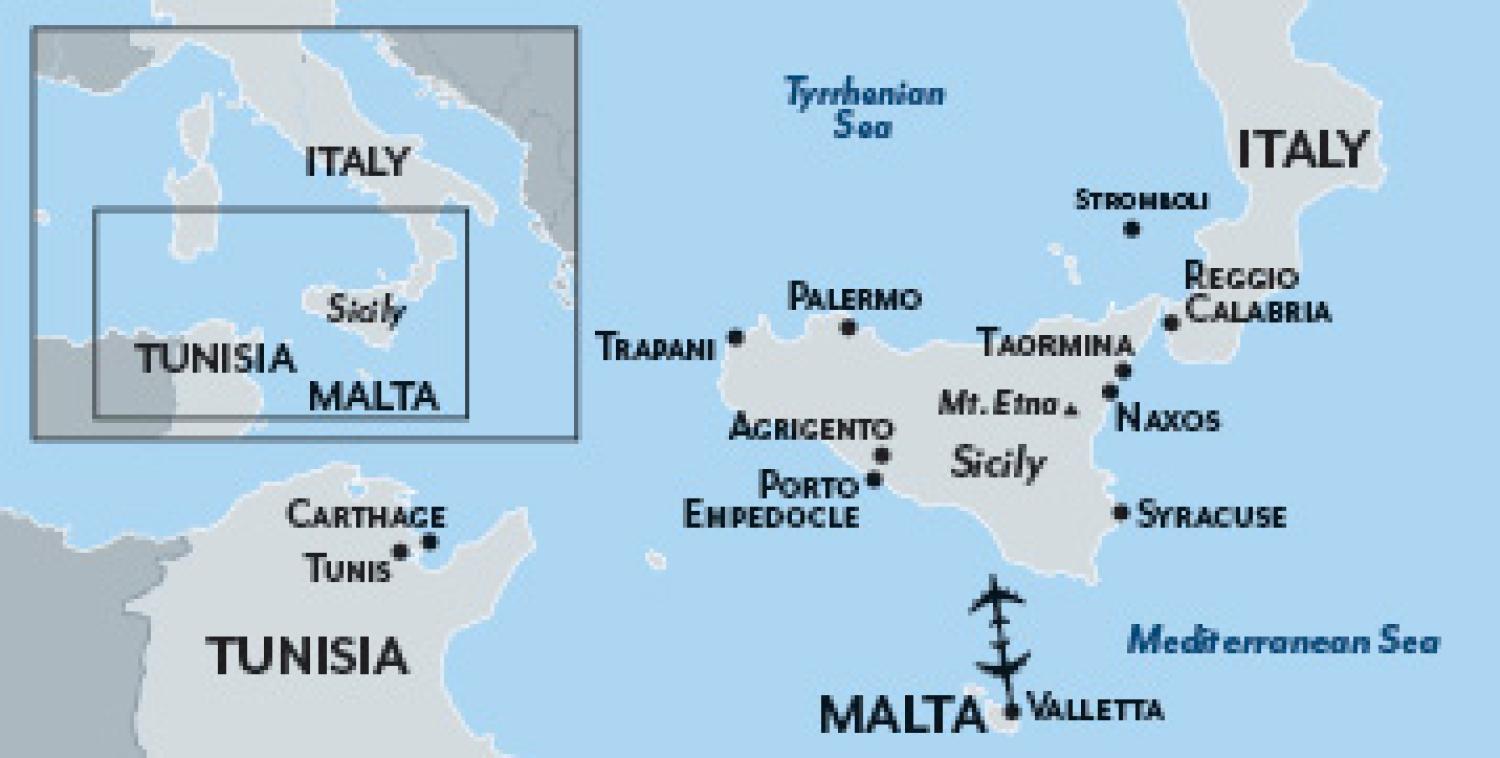 2024 05 07 Classical Mediterranean Cruise Malta Sicily And Tunisia   Southernmediterranean 2024 Map 