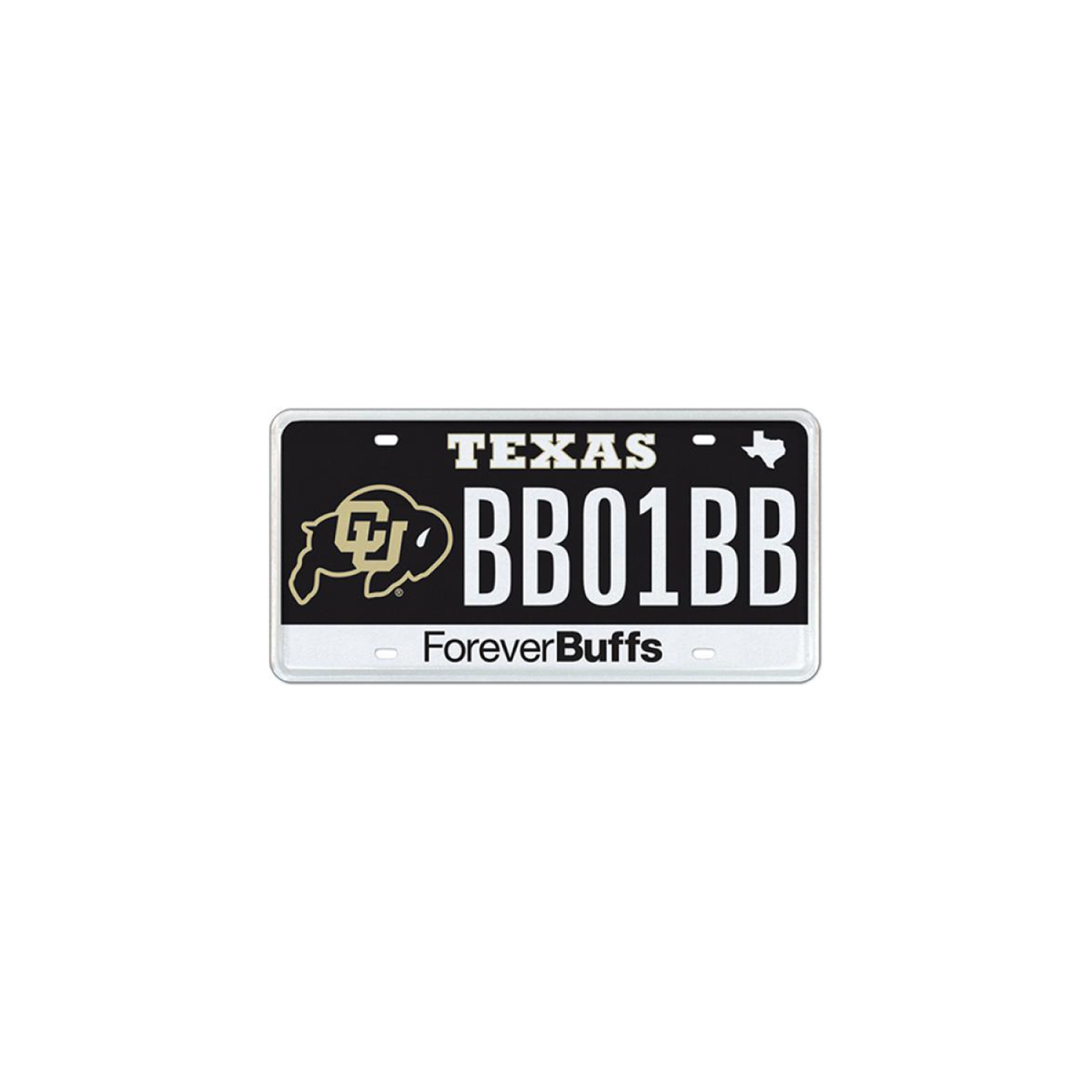 CU Boulder Texas license plate