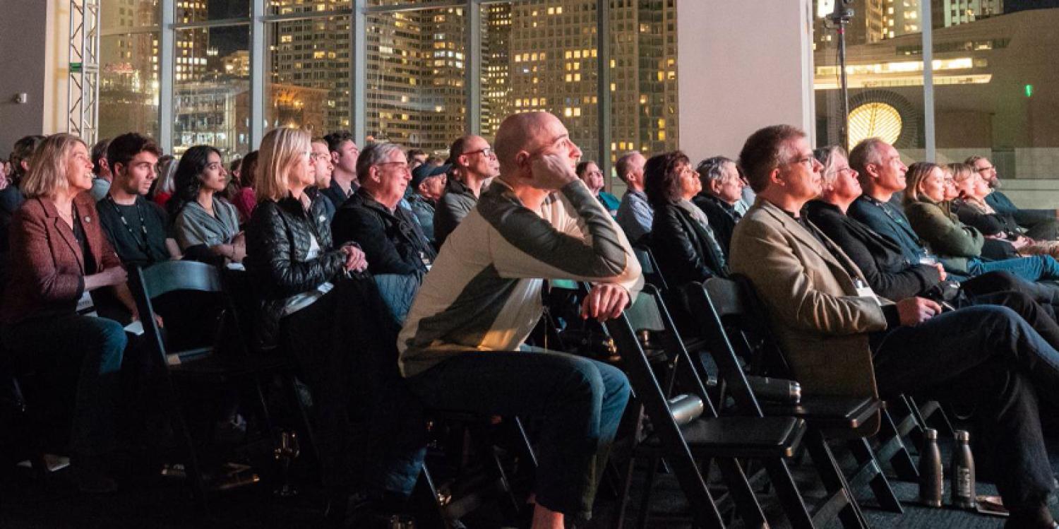 attentive audience at an academic panel