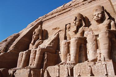 Pharaoh statues at the Great Temple