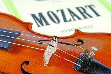 Viola with Mozart sheet music