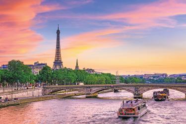 View of Eiffel Tower from Seine River