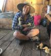 Hannah Van Eendenburg holding baby chicks