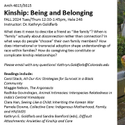Anth 4615/5615 Kinship: Being and Belonging featuring a child wearing a raincoat