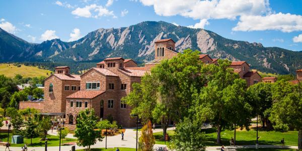 a scenic view of main buildings on campus