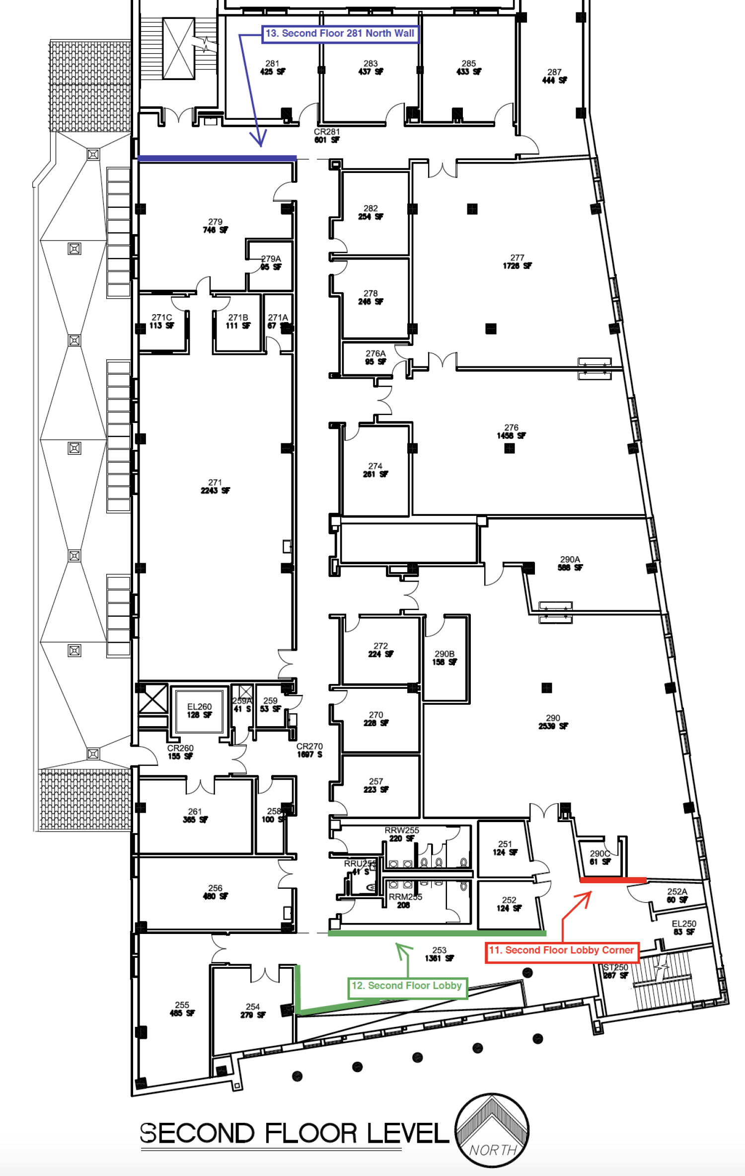 schematic for building second floor