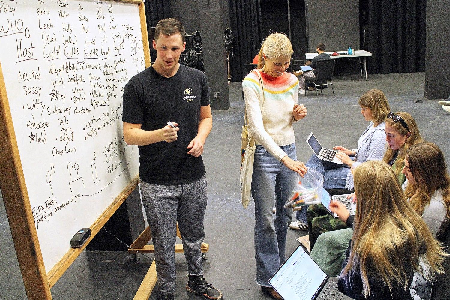 Will Plummer, Beth Osnes and students