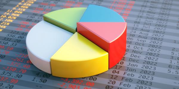 3D pie chart on numbers graph