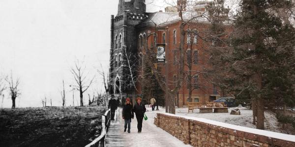 Old Main then and now