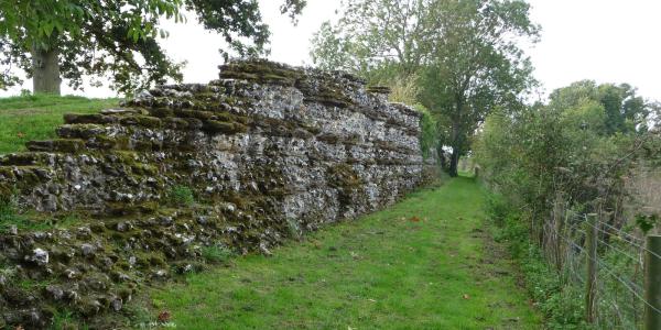 Ruin of a wall in ancient Silchester