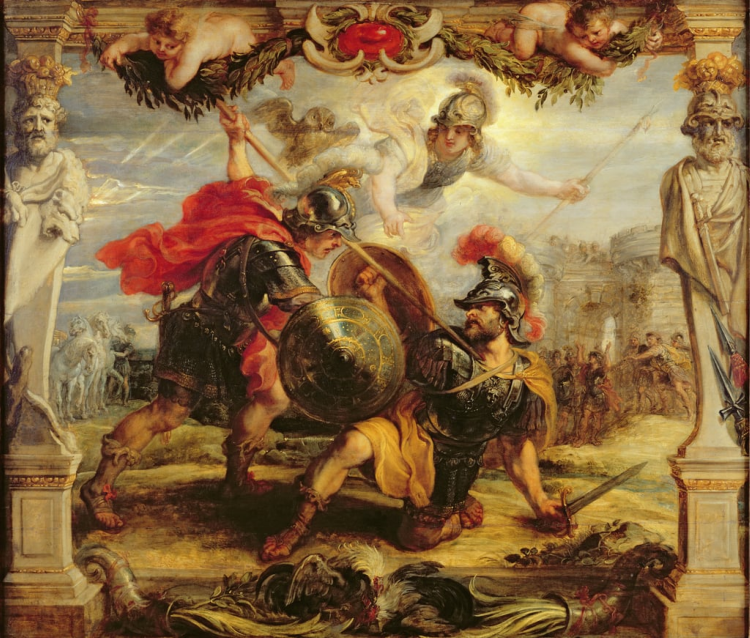 Achilles Slays Hector painting