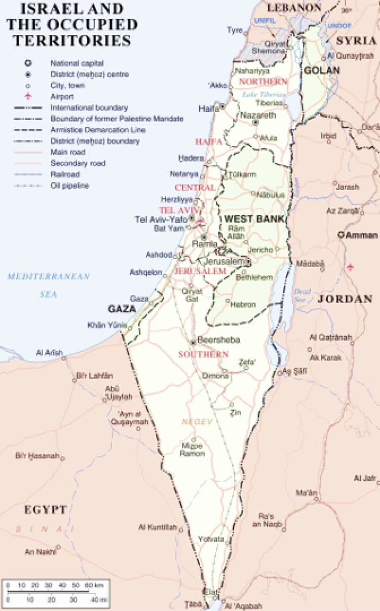 Israel Palestine map