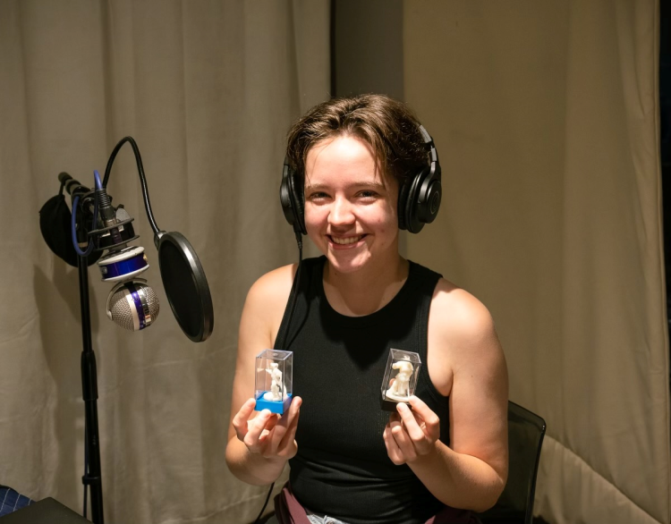Mikayla Huffman in recording studio