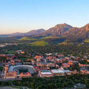CU Boulder campus and Flatirons