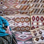 Mae Morgan, a Navajo weaver, is one of several weavers who produces rugs for an auction that raises funds for the Museum of Natural History at CU-Boulder. Photo courtesy of Harry Jackson Clark Sr.