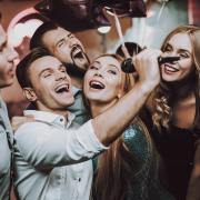 People partying stock photo