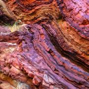 iron ore bands in rock formation