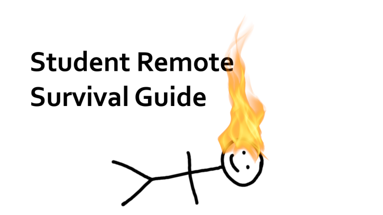 Stick figure lying on the ground with its hair on fire
