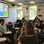 Participants work in small groups during a workshop on Universal Design for Learning