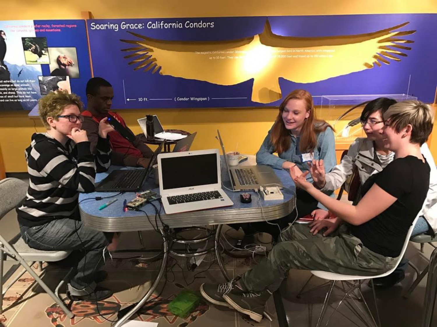 Students working together at Creative++ jam