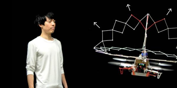 drone with expandable protective cage that deploys based on proximity to solid objects