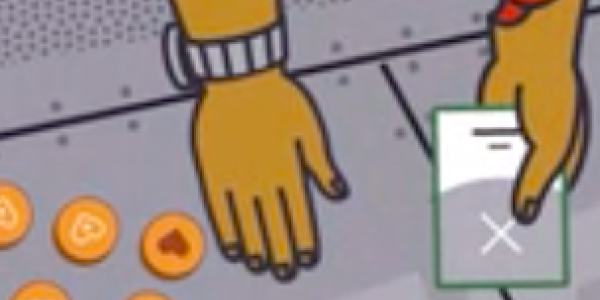 Screenshot from ravine promo video of bitten hand playing cards