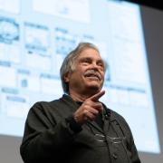 Photo of Alan Kay speaking at ATLAS
