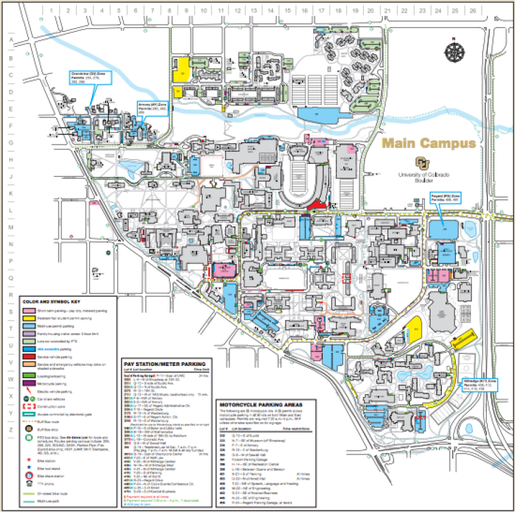 Cu Boulder Parking Map