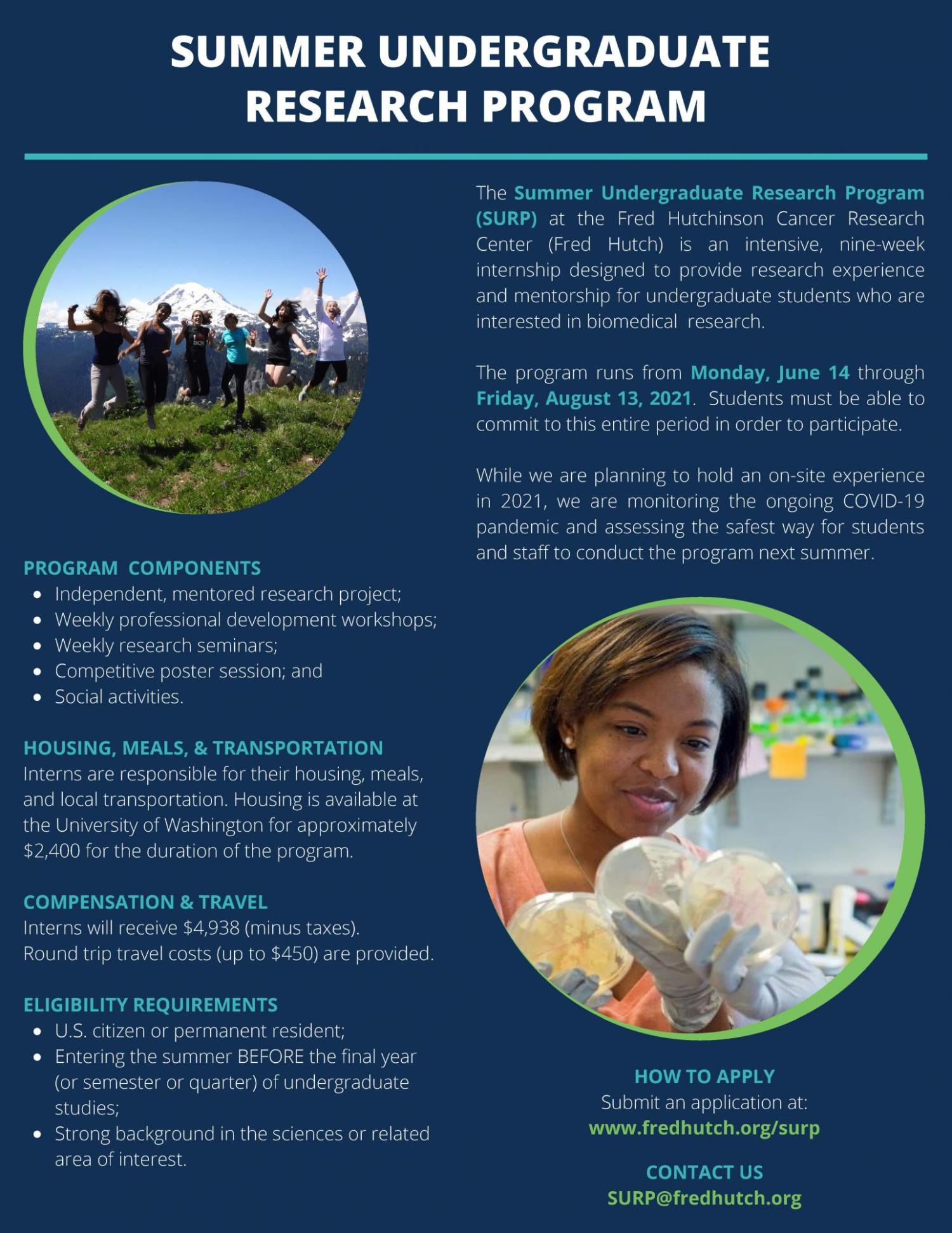 cancer research center summer internship