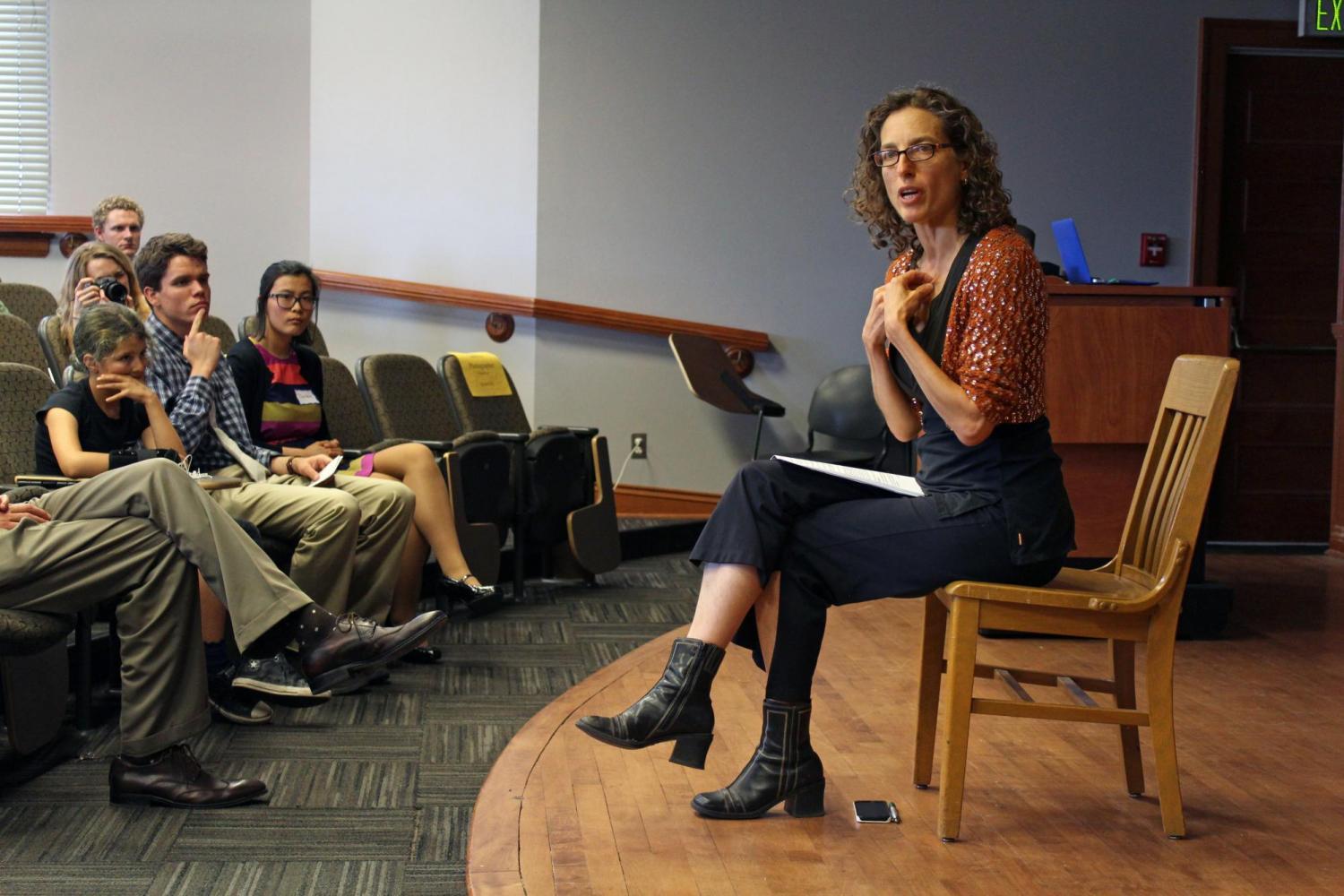 Keynote Speaker talking to a room of Norlin Scholars.
