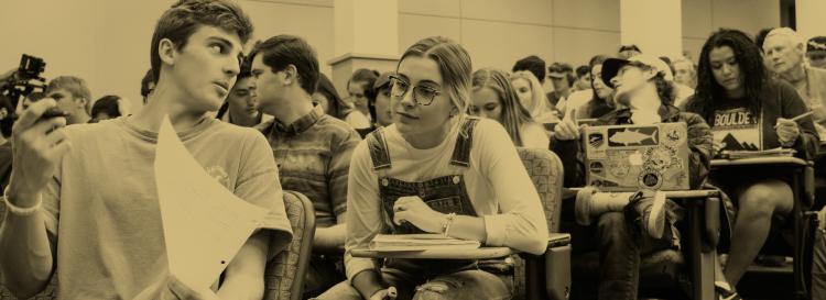 CU Boulder students in a classroom