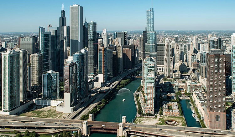 Chicago skyline location for treks