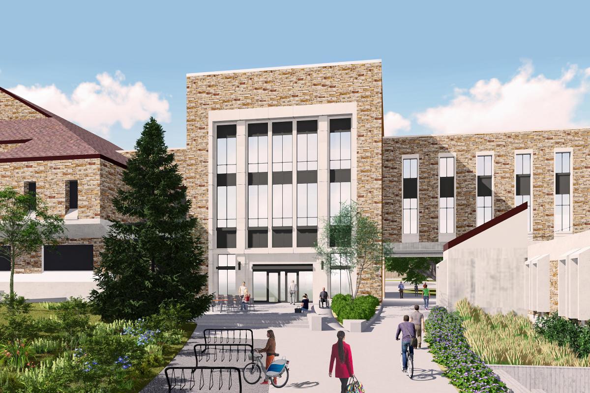 an illustration of the new business and engineering expansion supported by corporate and alumni support