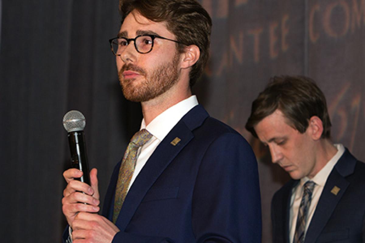 Students in the Business Leadership Certificate Program competing in a case competition