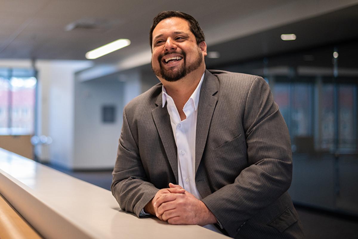 Joe laughs as he sits at a table in Rustandy.