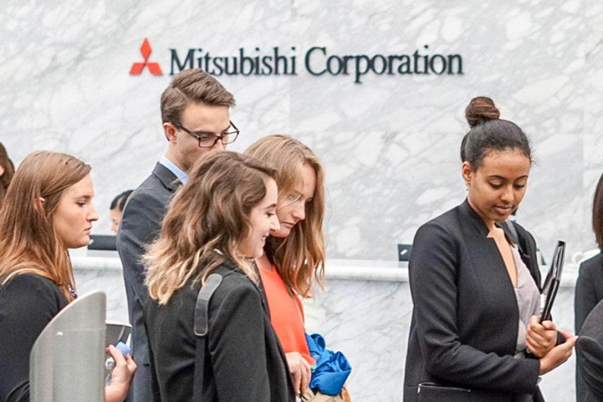 Students on a trek visiting corporations around the globe