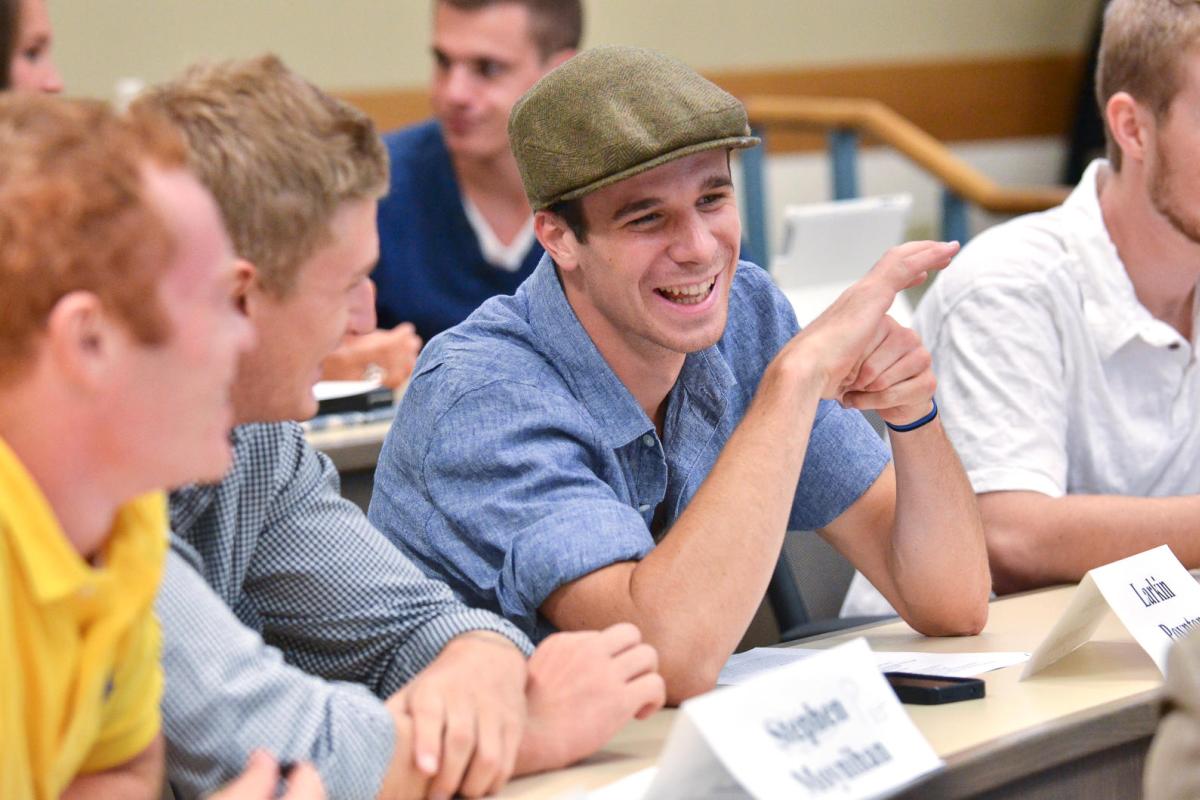 male students in classroom