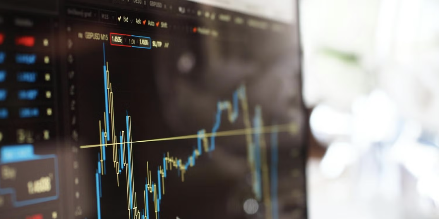 Close up of a screen showing a line chart