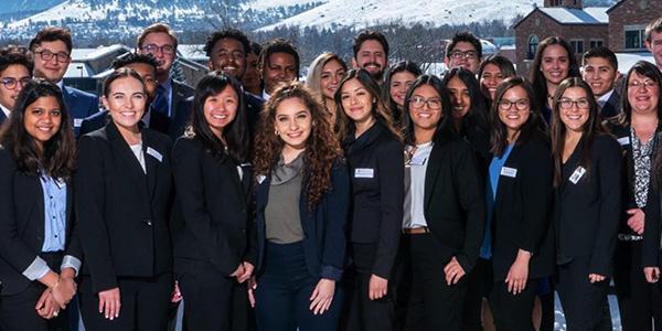 Diverse scholars students at the Leeds School of Business