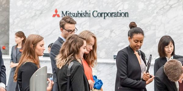 Students on a trek visiting corporations around the globe