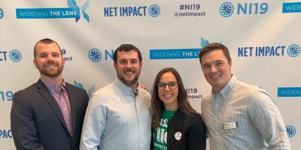 Students organizing the net impact case competition