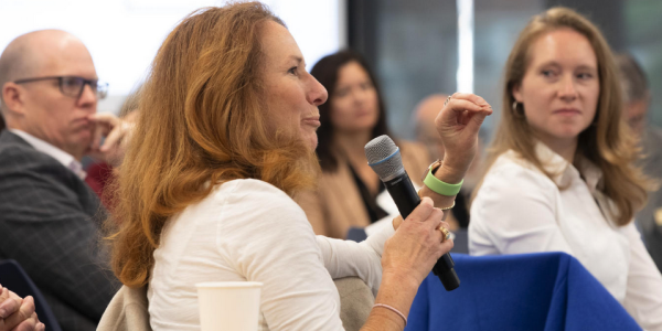 Board member with a mic